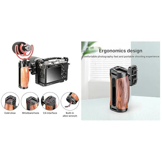 Ulanzi R075 Wooden Camera Cage Handle Grip Left/Right Compatible Ulanzi