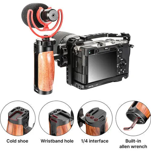 Ulanzi R075 Wooden Camera Cage Handle Grip Left/Right Compatible Ulanzi