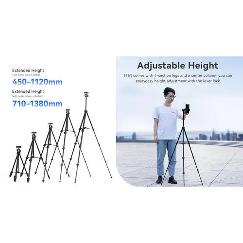 Ulanzi TT51 Portable Tripod Stand with 360Ã‚Â° Ball Head & Phone Holder Ulanzi