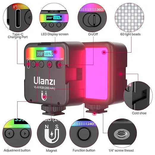 Ulanzi VL-49 Rechargeable Mini RGB LED Light Ulanzi