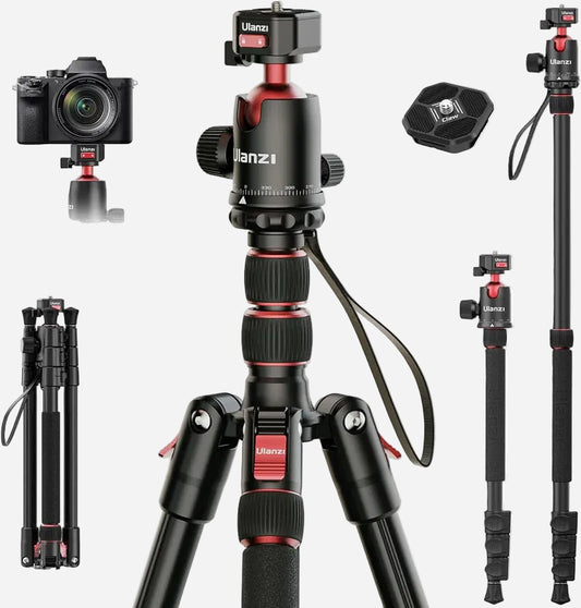 Ulanzi camera tripod with various attachments on a white background
