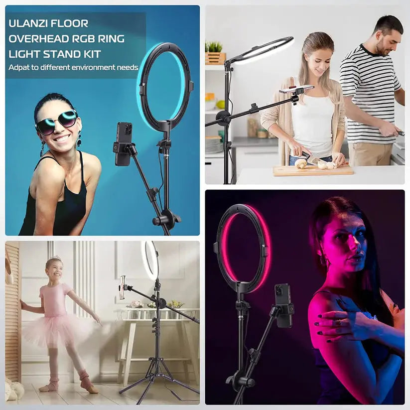 VIJIM K9 8 RGB Ring Light with Stand & Phone Holder Ulanzi