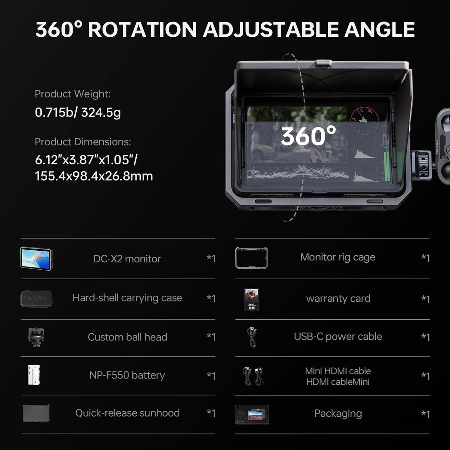VILTROX High Brightness Camera Field Monitor