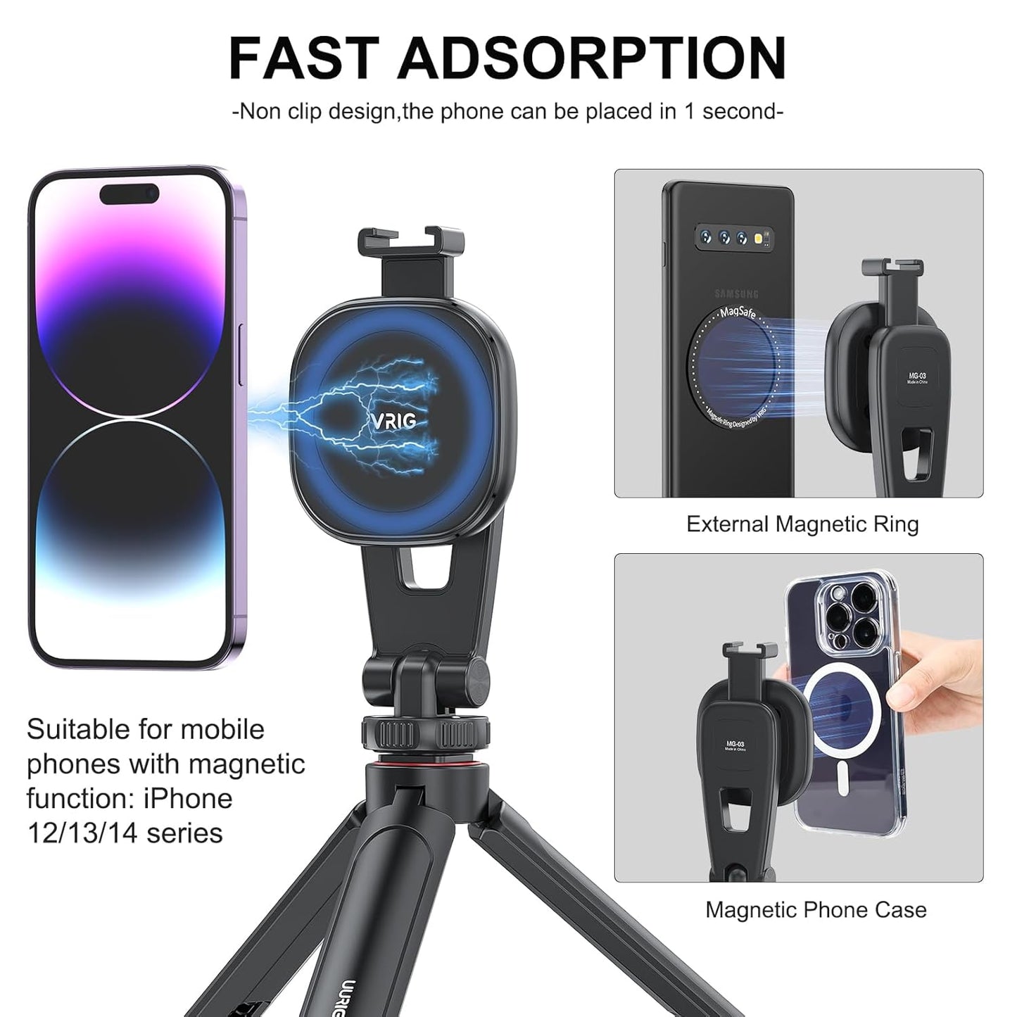 VRIG MG-03 Magnetic MagSafe Phone Tripod Mount