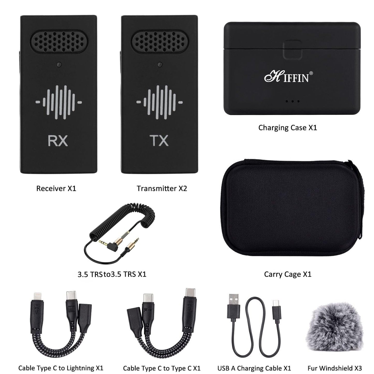 Hiffin HWM-50 Wireless Microphone System for Camera & Phone