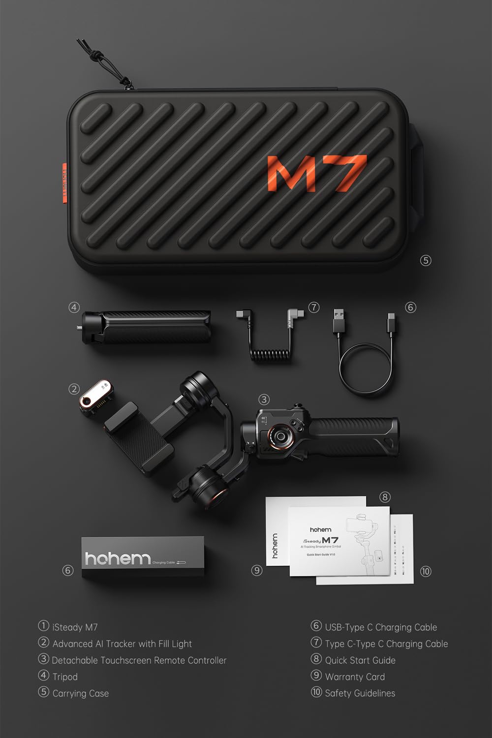 Hohem iSteady M7 AI Smartphone Gimbal with Touch Remote